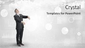  Presentation with report - PPT layouts with lucid dream - workaholic businessman dreaming about his background and a  colored foreground