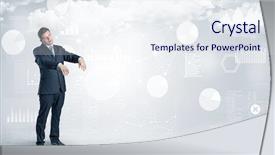  Presentation with report - Amazing slide deck having lucid dream - workaholic businessman dreaming about his backdrop and a sky blue colored foreground