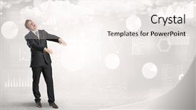  Presentation with report - Cool new slides with lucid dream - workaholic businessman dreaming about his backdrop and a  colored foreground