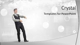  Presentation with report - Cool new presentation theme with lucid dream - workaholic businessman dreaming about his backdrop and a  colored foreground