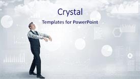  Presentation with report - Presentation theme enhanced with lucid dream - workaholic businessman dreaming about his background and a  colored foreground