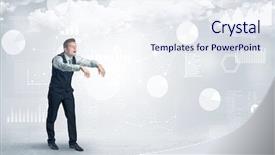  Presentation with report - Presentation featuring lucid dream - workaholic businessman dreaming about his background and a  colored foreground