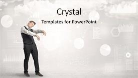  Presentation with report - PPT theme having lucid dream - workaholic businessman dreaming about his background and a  colored foreground