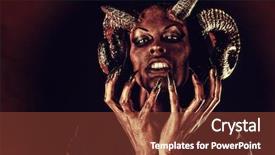  Presentation with devil - Presentation theme consisting of lucifer - portrait of a devil background and a tawny brown colored foreground