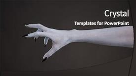  Presentation with scary halloween - Colorful PPT theme enhanced with lucifer - scary pale skin hand backdrop and a dark gray colored foreground