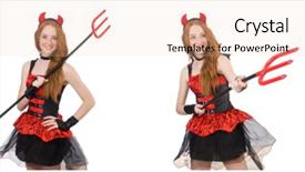  Presentation with devil - Colorful presentation enhanced with lucifer - woman devil with trident backdrop and a lemonade colored foreground