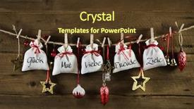  Presentation with christmas presents - Amazing PPT theme having luck courage love joy aim backdrop and a tawny brown colored foreground