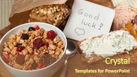  Presentation with good luck - Colorful presentation theme enhanced with luck message on the breakfast backdrop and a tawny brown colored foreground