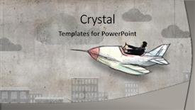  Presentation with drone rocket - Colorful slide set enhanced with lucking freedom - woman riding space rocket mixed backdrop and a light gray colored foreground