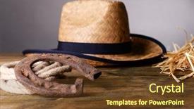  Presentation with old west cowboy - Presentation enhanced with lucking gools - american west still life background and a tawny brown colored foreground