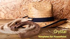 Presentation with old west cowboy - Presentation theme with lucking gools - american west still life background and a tawny brown colored foreground