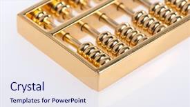  Presentation with golden - Slide set enhanced with lucking gools - golden abacus background and a sky blue colored foreground