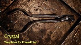  Presentation with wood tools - Presentation theme with lucking gools - horseshoes horse tools background and a wine colored foreground