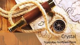  Presentation with marine life - Audience pleasing presentation design consisting of lucking gools - marine still life spyglass compass backdrop and a coral colored foreground