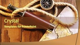  Presentation with marine life - Colorful slide deck enhanced with lucking gools - marine still life spyglass backdrop and a tawny brown colored foreground