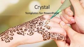  Presentation with process - Beautiful theme featuring lucking gools - process of applying mehndi backdrop and a coral colored foreground