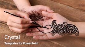  Presentation with process - Beautiful presentation featuring lucking gools - process of applying mehndi backdrop and a tawny brown colored foreground