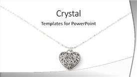  Presentation with white - Presentation theme consisting of diamond cristal - lucky charm necklace isolated background and a white colored foreground