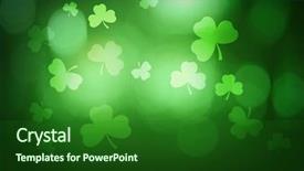  Presentation with clover - Slides having lucky day - background with clover leaves background and a forest green colored foreground