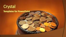  Presentation with golden - Cool new presentation design with lucky day - pot of golden coins backdrop and a  colored foreground
