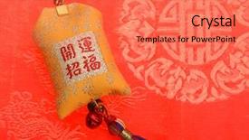  Presentation with chinese new year - Amazing PPT layouts having lucky-knot-for-chinese-new backdrop and a coral colored foreground