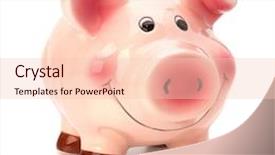  Presentation with piggy bank - Theme featuring lucky piggy bank isolated background and a lemonade colored foreground