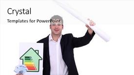  Presentation with showing world map for shipping - Beautiful presentation featuring lucrative - handsome architect showing blueprints backdrop and a white colored foreground