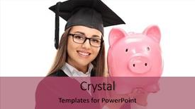  Presentation with student evaluation - Presentation theme having lucrative - happy graduate student holding background and a violet colored foreground