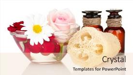  Presentation with brown sugar isolated on white - PPT layouts consisting of lufe - loofah isolated on white background and a  colored foreground