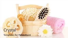  Presentation with angled loofah sponge gourd - Audience pleasing slides consisting of lufe - loofah isolated on white backdrop and a lemonade colored foreground