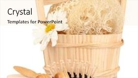  Presentation with angled loofah sponge gourd - Beautiful slides featuring lufe - loofah isolated on white backdrop and a lemonade colored foreground