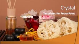  Presentation with treble clef teal color - Amazing slides having lufe - loofah on color background backdrop and a  colored foreground