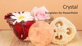  Presentation with color - Colorful presentation enhanced with lufe - loofah on color background backdrop and a  colored foreground