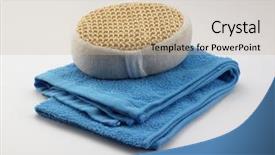  Presentation with textile terry towel - Cool new theme with lufe - lufa sponge on the towel backdrop and a  colored foreground