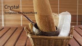  Presentation with brown - Colorful slides enhanced with lufe - set of the toiletries backdrop and a  colored foreground