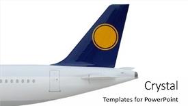  Presentation with twin engine airplane - Audience pleasing PPT layouts consisting of lufthansa - isolated airplane backdrop and a white colored foreground