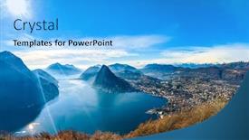  Presentation with city of chicago aerial view - PPT layouts consisting of lugano-switzerland-amazing-aerial-view background and a light blue colored foreground