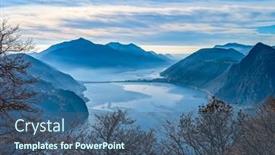  Presentation with city of chicago aerial view - PPT theme enhanced with lugano-switzerland-amazing-aerial-view background and a ocean colored foreground