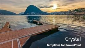  Presentation with city of chicago aerial view - Presentation theme enhanced with lugano-switzerland-amazing-aerial-view background and a tawny brown colored foreground