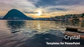  Presentation with city of chicago aerial view - Presentation theme consisting of lugano-switzerland-amazing-aerial-view background and a wine colored foreground