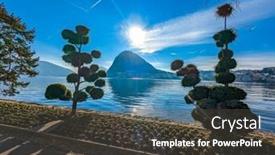  Presentation with city of chicago aerial view - Slides enhanced with lugano-switzerland-amazing-aerial-view background and a dark gray colored foreground