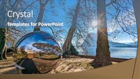  Presentation with city of chicago aerial view - Presentation theme having lugano-switzerland-amazing-aerial-view background and a teal colored foreground