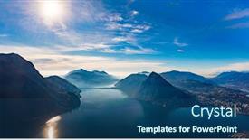  Presentation with city of chicago aerial view - Presentation enhanced with lugano-switzerland-amazing-aerial-view background and a ocean colored foreground