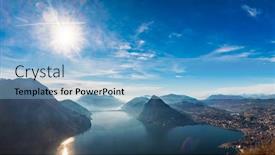  Presentation with city of chicago aerial view - Slide set with lugano-switzerland-amazing-aerial-view background and a light blue colored foreground