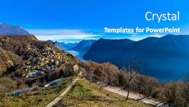  Presentation with city of chicago aerial view - Presentation theme enhanced with lugano-switzerland-amazing-aerial-view background and a cobalt blue colored foreground