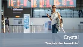  Presentation with airport security - Beautiful presentation featuring luggage at an international airport backdrop and a seafoam green colored foreground