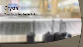  Presentation with luggage - Colorful presentation design enhanced with luggage band on the airport backdrop and a  colored foreground