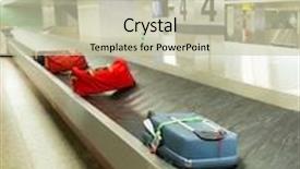  Presentation with luggage - PPT theme having luggage on the track background and a soft green colored foreground