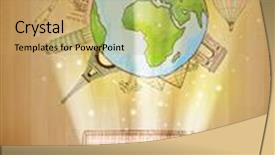  Presentation with world travel - Cool new PPT theme with airplane australia - luggage with travel backdrop and a yellow colored foreground