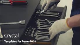  Presentation with mechanic tools - Colorful PPT theme enhanced with lugs - auto mechanic selecting tools backdrop and a dark gray colored foreground